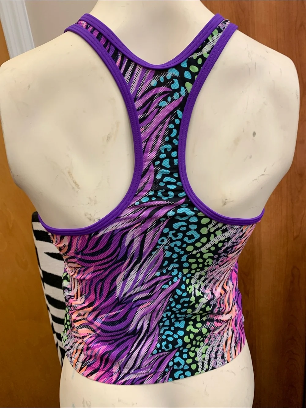 Speedo Purple Multicolor Animal Print Tankini Top